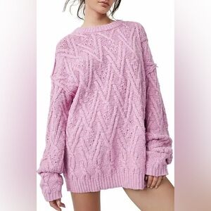 Free People Isla Cable Knit Tunic Sweater